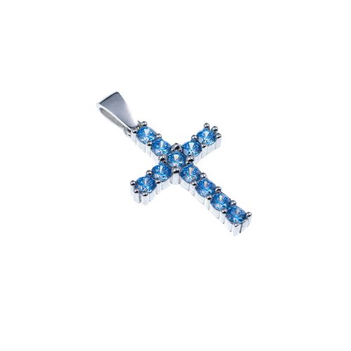 Privezak od srebra-Cross Pendant with Zirconia Stones