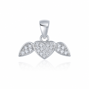Privezak od srebra-Winged Heart Pendant Necklace