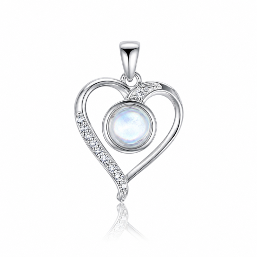 Privezak od srebra-100 Languages „I Love You“ Heart Pendant