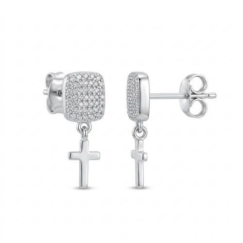 Crystal Cross Earrings