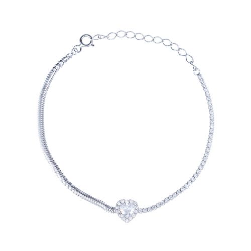 Narukvica sa cirkonom u obliku srca