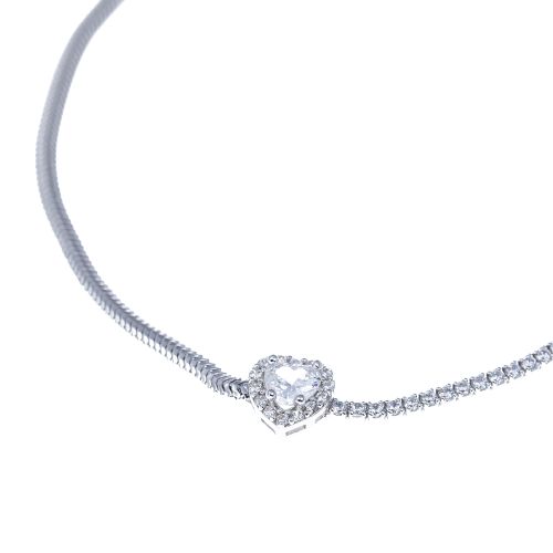 Narukvica sa cirkonom u obliku srca