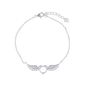 Наруквица са мотивом срца и крила