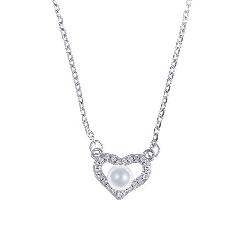 Комплет у облику срца са бисерима