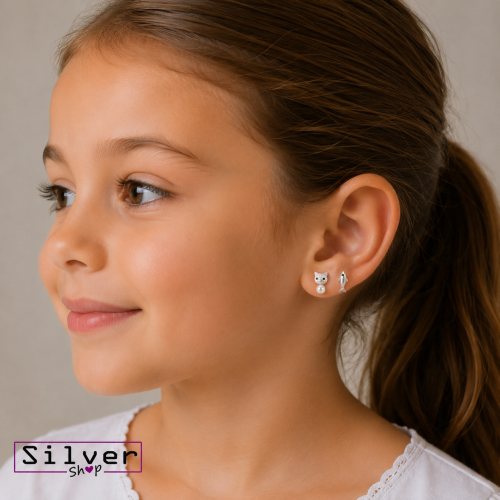 Minđuše od srebra – Cat & Fish Duo Earrings