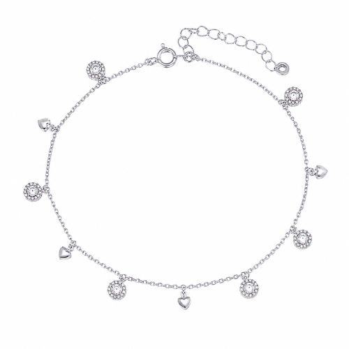 Nanogica od srebra-Zircon Anklet