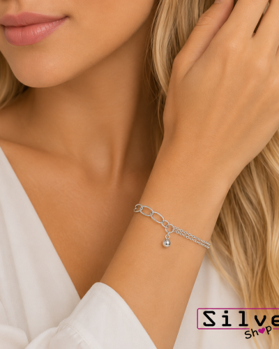 Narukvica od srebra – Contrast Chain Duo