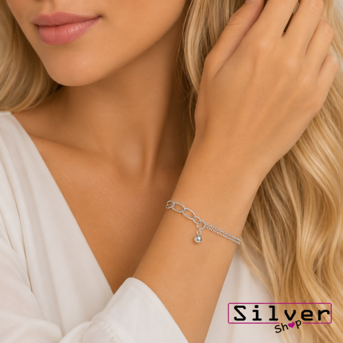 Narukvica od srebra – Contrast Chain Duo