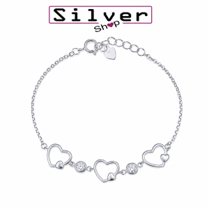Narukvica od srebra-Heart Charm Bracelet