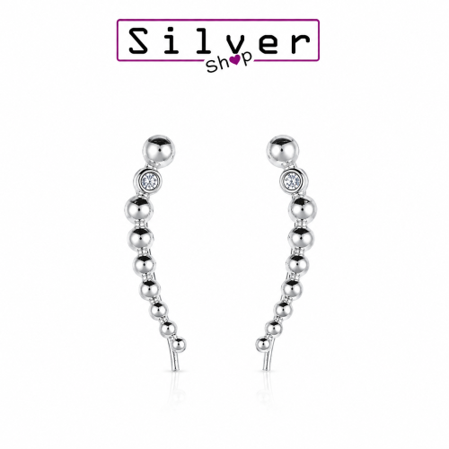 Minđuše od srebra- Beaded Dotted Ear Climbers
