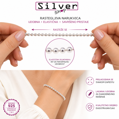 Narukvica od srebra – Pure Pearl Silve