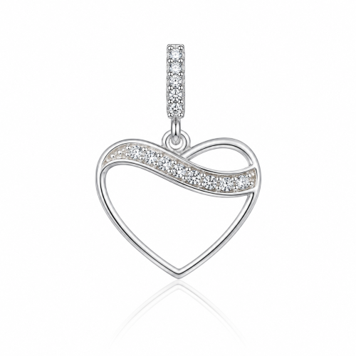Privezak od srebra-Heart Pendant Necklace