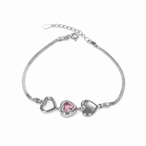 Narukvica od srebra – Rosy Heart Silver Bracelet