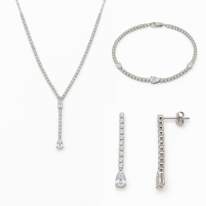 Komplet od srebra-Luxury Zircon Jewelry Set