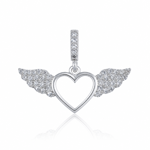Privezak od srebra-Heart with Wings Pendant