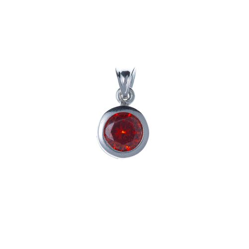 Privezak sa cirkonom crvene boje