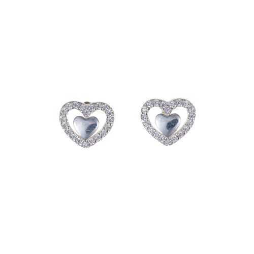 Minđuše od srebra – Heart-in-Heart Post Earrings