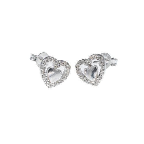 Minđuše od srebra – Heart-in-Heart Post Earrings