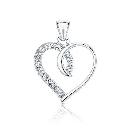 Privezak od srebra-Heart Pendant Necklace