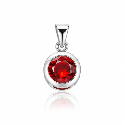 Privezak od srebra-Red Zircon Pendant Necklace