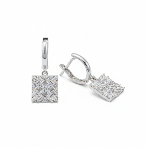 Minđuše od srebra – Matrix Square Earrings