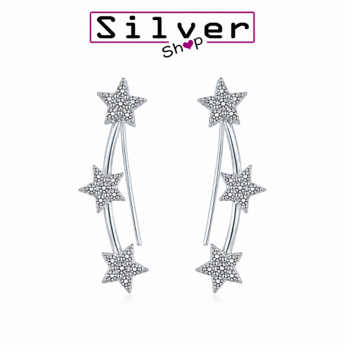 Minđuše od srebra – Stellar Pavé Climbers