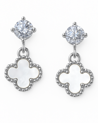 Minđuše sa belom detelinom