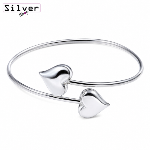 Narukvica od srebra – Solid Heart Bangle