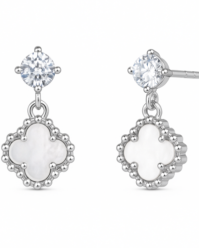 Minđuše sa belom detelinom