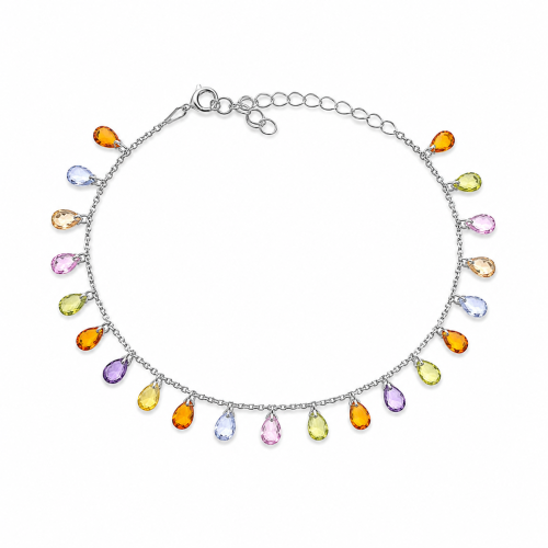 Nanogica od srebra-Colorful Zircon Anklet