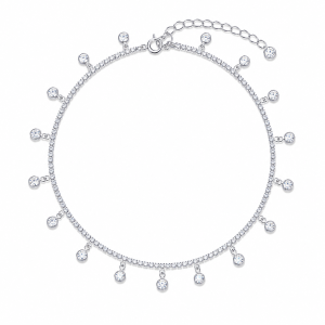 Nanogica od srebra-Sparkling Zircon Anklet