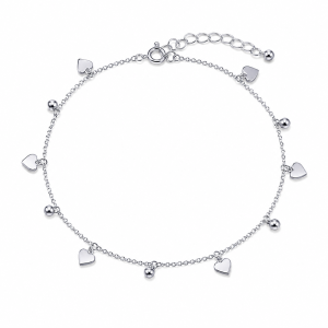 Nanogica od srebra-Heart Anklet