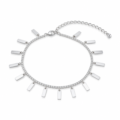 Nanogica od srebra-Zircon Anklet