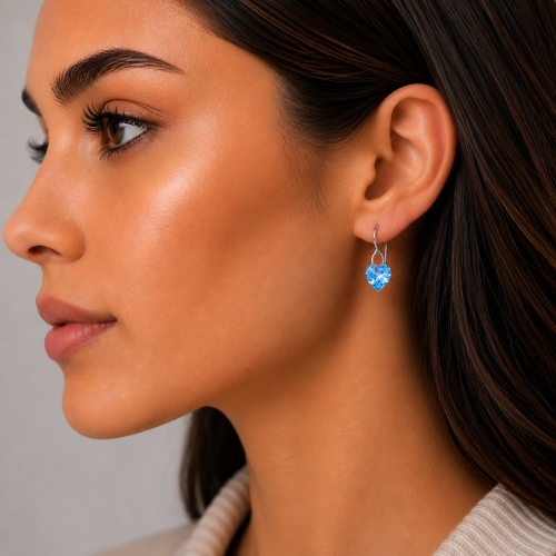 Minđuše od srebra-Shaped Blue Earrings