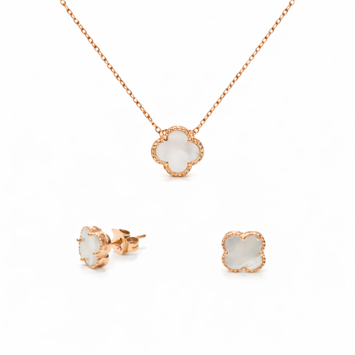 Komplet sa detelinama u rose gold boji