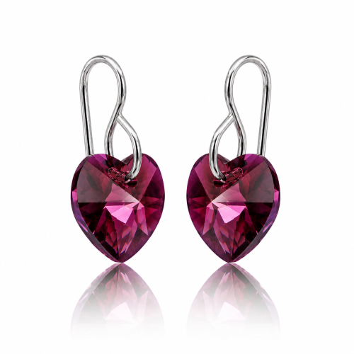 Minđuše od srebra – Purple Heart Radiance