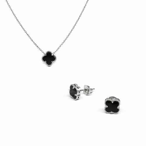 Komplet sa detelinama u crnoj boji