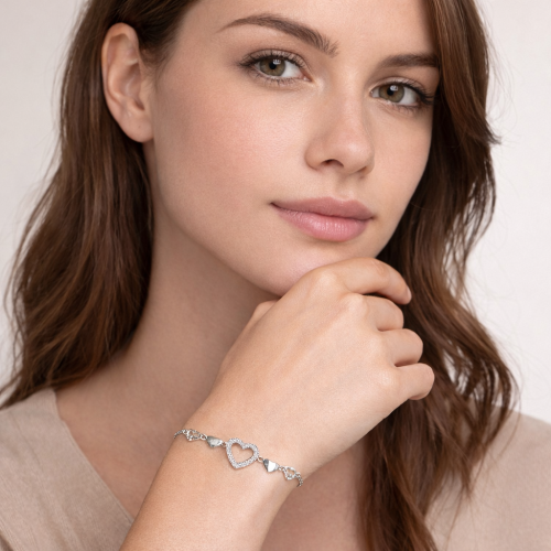 Narukvica od srebra Heart Symphony Bracelet