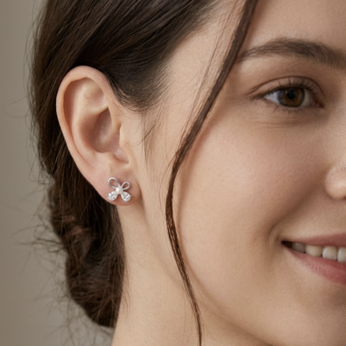 Minđuše od srebra – Sweet Bow Crystal