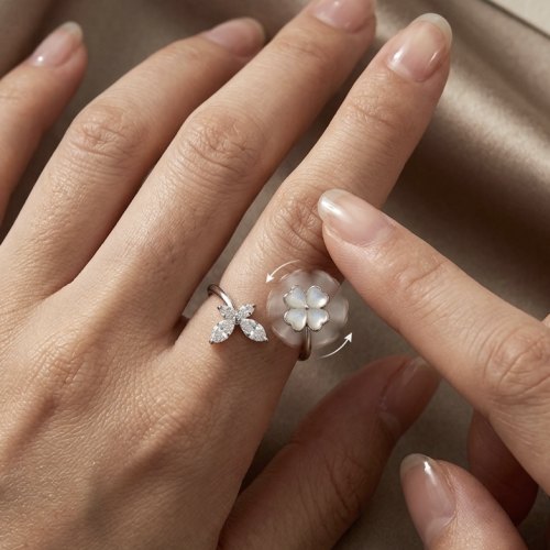 Prsten od srebra – Lucky Butterfly Clover Ring