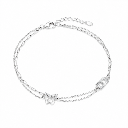 Narukvica od srebra-Layered Silver Butterfly