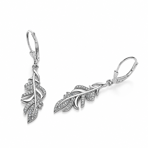 Minđuše od srebra- Crystal Feather