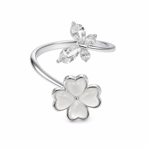 Prsten od srebra – Lucky Butterfly Clover Ring
