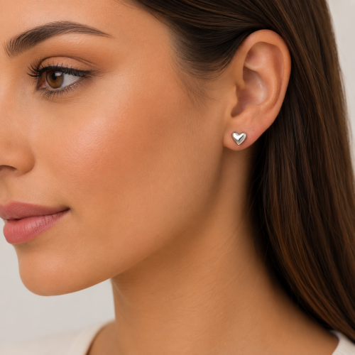 Minđuše od srebra – Golden Heart Earrings