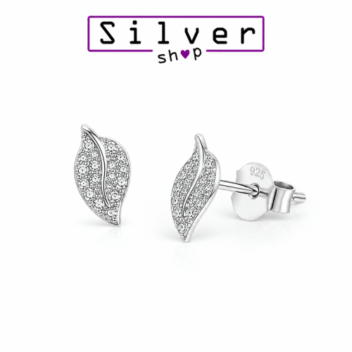 Minđuše od srebra – Crystal Leaf Earrings