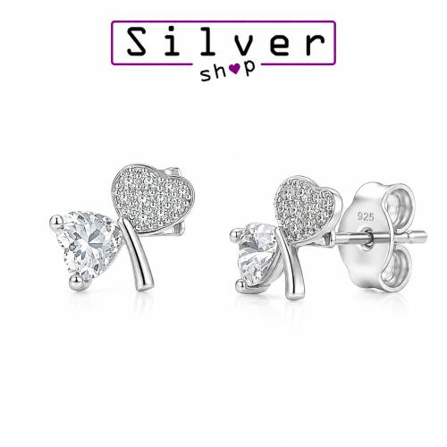 Minđuše od srebra – Double Heart Sparkle