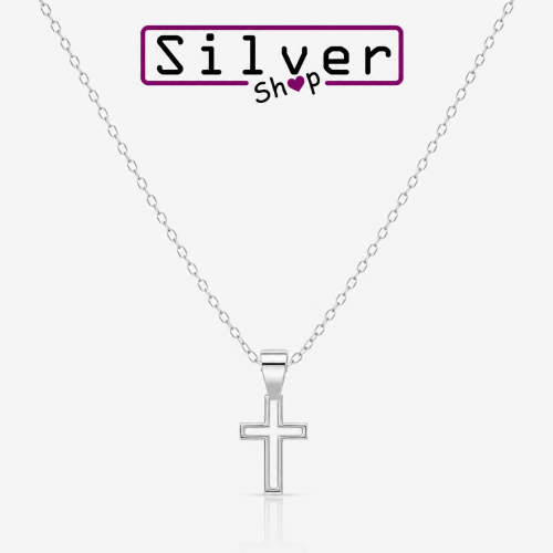Ogrlica od srebra-Outline Cross